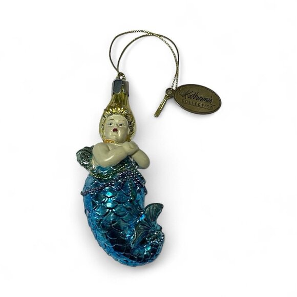 Katherine’s Collection Mermaid Glitter Christmas Ornament “Dames At Sea” Chubby - Picture 1 of 2